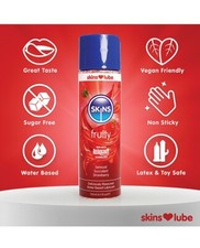 Skins Fruity Succulent Strawberry Flavored Water Based Lubricant Lube - 4.4oz
