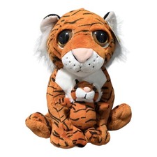 Peluche con bebé The Petting Zoo Tigre de Bengala NUEVO 10" de alto ojos grandes 1182 nuevo con etiquetas