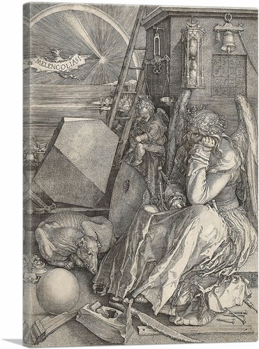ARTCANVAS Melencolia I 1514 Stampa artistica su tela di Albrecht Durer - Foto 12 di 14