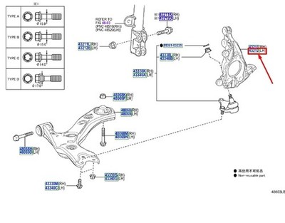 TOYOTA C-HR MK2 Front Left Steering Knuckle 43212F4050 NEW GENUINE