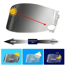Photochromic Clear Visor Shield Fit For Shark Race R Pro GP Helmet Lens Glasses