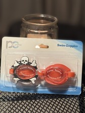 PANO SWIM GOGGLES Red with Crossbones Child 3 Swimming Pirate Adjustable NIB