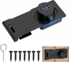 Cabinet Lock Keyless 3Digit Password Combination Code Hasp Latch Twist Black