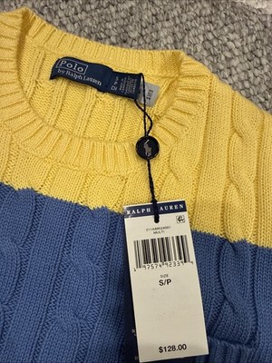 Polo Ralph Lauren Women's Short Sleeve Cable Knit Colorblock