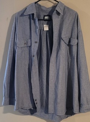 VTG  Key  Vs Men's Size XL Denim Snap Button Collared Long Sleeve Blue Shirt BH