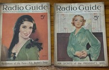 1935 Radio Guide Magazines Lot 2 Art Movie Star Covers Helen Hayes Lily Pons