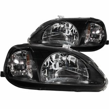 Anzo For 1999-2000 Honda Civic Crystal Headlights Black