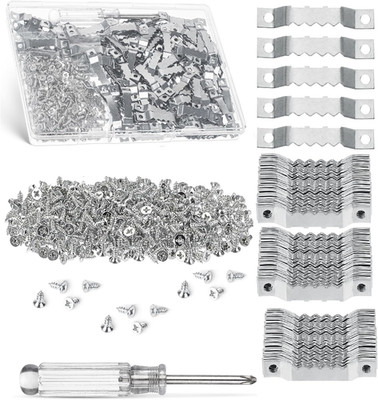 Sawtooth Picture Hangers 511 Pack Silver Metal Picture Frame Hangers with Screws