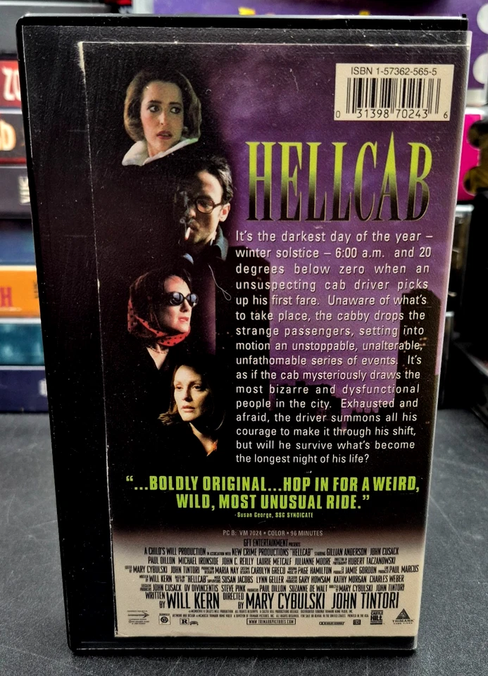 Hellcab VHS Trimark 1998 Horror Thriller Gillian Anderson John Cusack VG - Imagem 2 de 4
