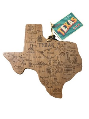 Totally Bamboo Destination Texas State Shaped Cutting Board Brand NWT Free Ship