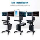 YesSources Mobile Computer Stand Workstation 2 Monitor Mount w/ Additional Pole — photo 7