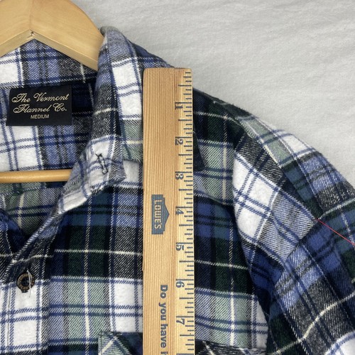 Camicia uomo The Vermont Flannel Co blu medio a quadri con bottoni made in USA adulto - Foto 8 di 13
