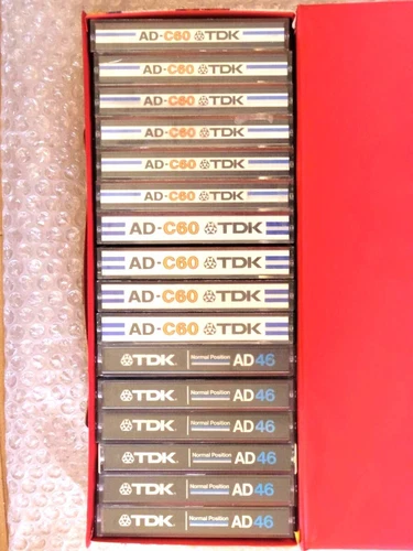 Cassette Tape Retro Case16 Cassette Tapes Case TDK AD45 AD46 AD60 etc. - Afbeelding 6 van 6
