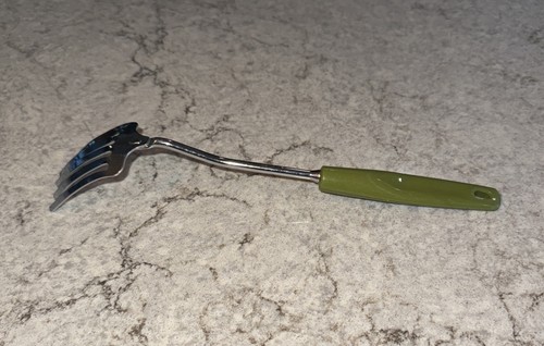Vintage Foley Fork Pastry Blender Whisk 6 Tines Green Handle Stainless Steel - Picture 2 of 7