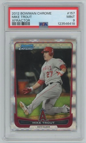 Mike Trout 2012 Bowman Chrome X-Fractor PSA 9 #157 Los Angeles Angels