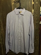 Polo Ralph Lauren Blue Oxford Classic Fit Long Sleeve Button Front Shirt Size L