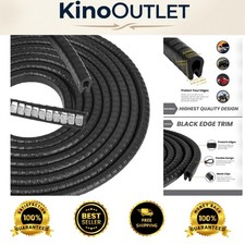 Black Rubber Edge Trim - Protects Sharp Edges, 10 Feet Length 1/16-1/8 inch 