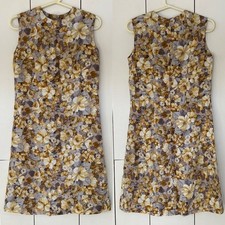 Vintage 60s/70s Mod Sleeveless Floral Dress Sz S Twiggy
