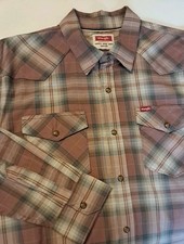 Gorgeous Wrangler Woven Western Dress Shirt XL Brown Pearl Snaps Pockets Rancher