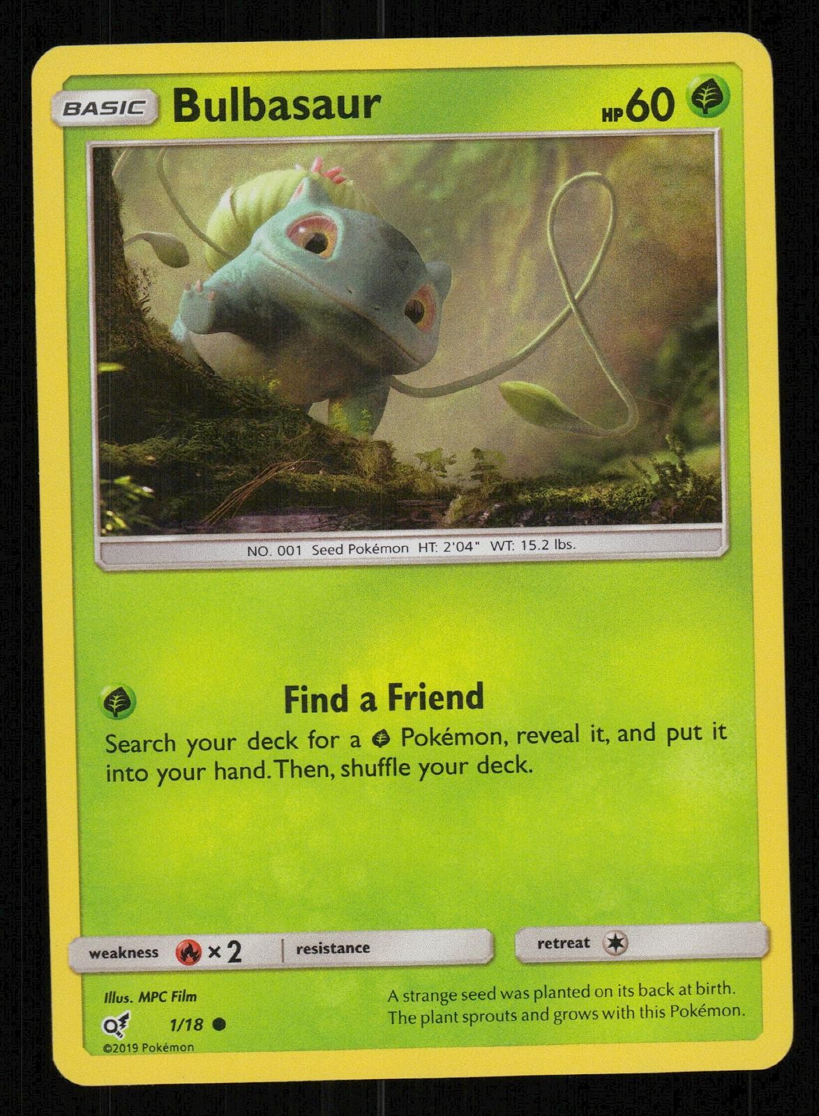 Bulbasaur 1/18 Common Detective Pikachu Pokemon Holo Lightly Played