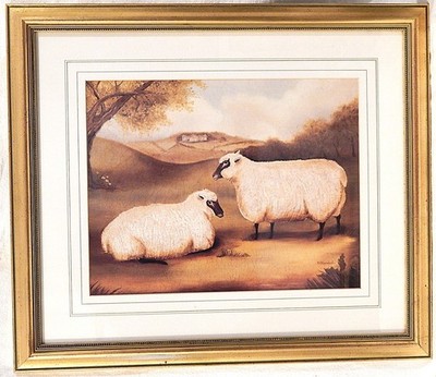 Bild goldf. Leiste ALEXANDRA CHURCHILL TWO SHEEP IN A LANDSCAPE 54 cm x 46 cm