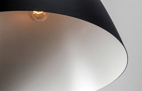 Maxim Nordic 14.25" Wide Tan Leather and Black Modern Pendant Light - Picture 4 of 4