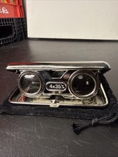 Vintage Selsi Folding Opera Glasses 4x35m/m Made In Hong Kong w/Bag