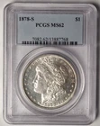 1878 S MORGAN Silver Dollar **PCGS MS62** FREE SHIPPING! G2078