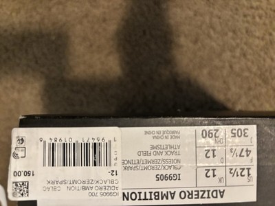 Addias Addizero Ambition Men s Track Spikes Size 12.5 Brand New Mid Distance