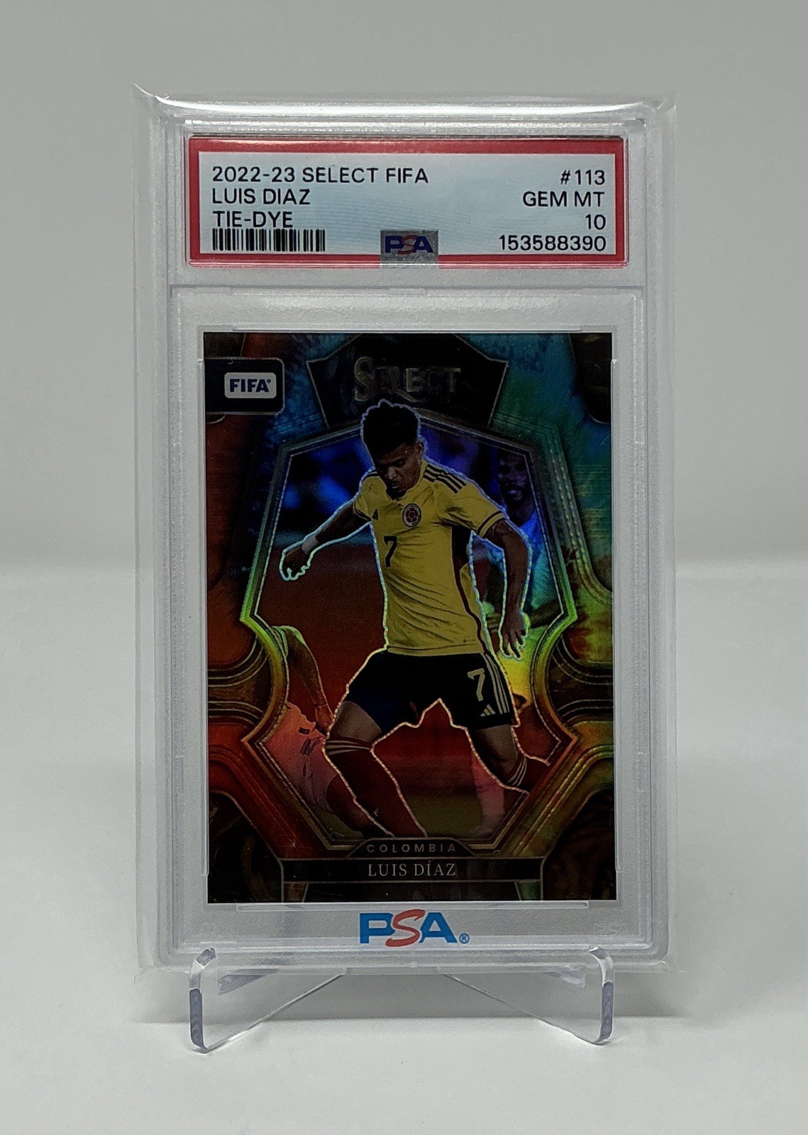 2022 PANINI SELECT FIFA TIE-DYE COLOMBIA LUIS DIAZ #113 16/49 PSA 10