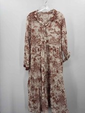 Pre-Owned Jade Johnny Was Ivory Size XL Maxi Long Sleeve Dress