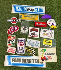 Vintage 80's 90's Ford Cobra STP Auto Drag Racing Car Decal Sticker Lot