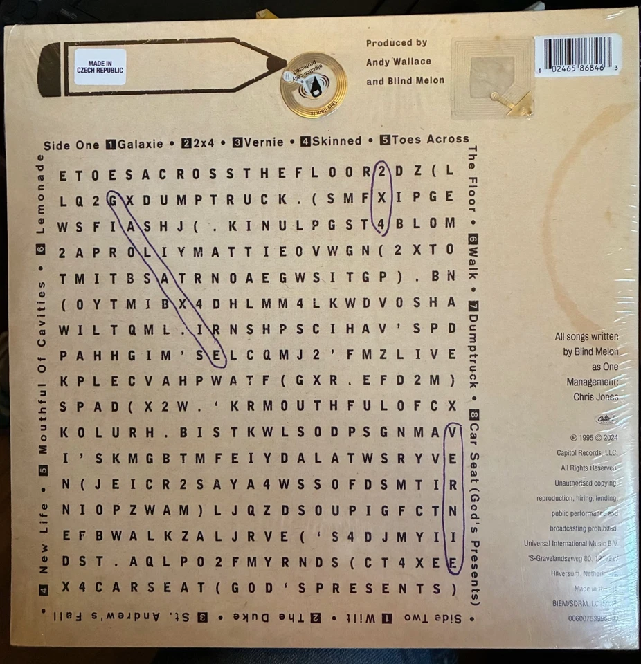 Blind Melon Soup SEALED LP Record Barnes and Noble Orange Vinyl - Image 3 of 4