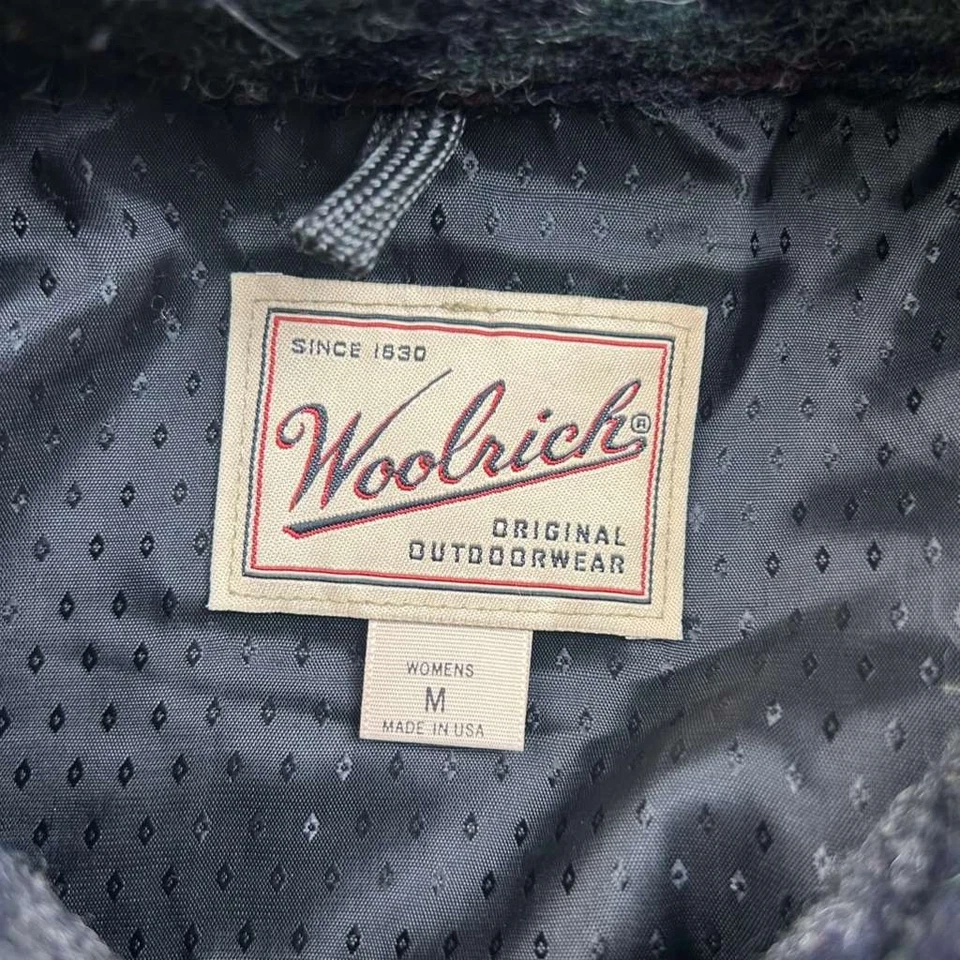De Colección Abrigo Woolrich Mujer Mediano Marrón Lana Azteca Suroeste Largo Con Capucha Trench Foto 2 de 4