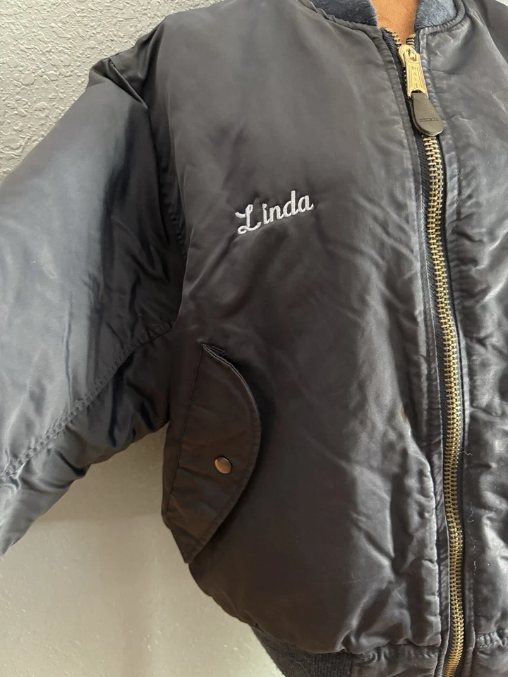 Chaqueta "Linda" De Colección Ma-1 Mujer Bombardero Militar Dardo Primer Estado Foto 3 de 4