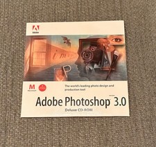 vintage Adobe Photoshop 3.0 Deluxe CD-ROM for Apple Macintosh, Approx. 1994.
