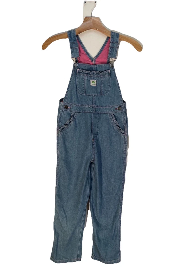 Mono vaquero vintage John Deere niñas talla 6 rosa granja campo tractor niños Foto 2 de 4