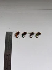 E&F Tackle Co #12 Nymph Scud Fly Hook Assortment 4 Colors for Fly Fishing Trout