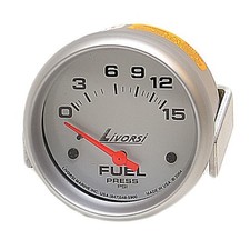 Livorsi Boat Fuel Pressure Gauge LMFPW | 15 PSI 2 5/8 Inch Silver