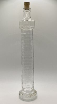 Vtg MOD DEP, Italy, Glass Lighthouse Wine Decanter W/Cork Stopper 375 ml, 12.75 