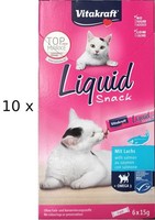 Vitakraft Liquid Snack Mit Lachs (€31,67/Kg) Katzen-Snack Leckerli 10 X 6 X 15 G