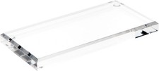 6" W x 3" D x 0.5" H Clear Rectangular Display Base Acrylic with beveled edges