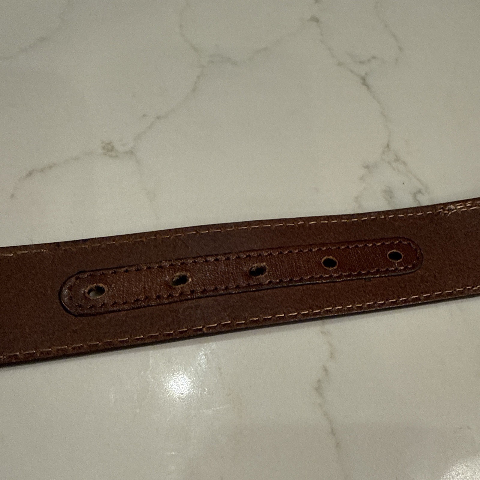 Nocona Belt Co Men's Tooled Western Belt- Size 34 -Brown/Black w/ Silver Buckle