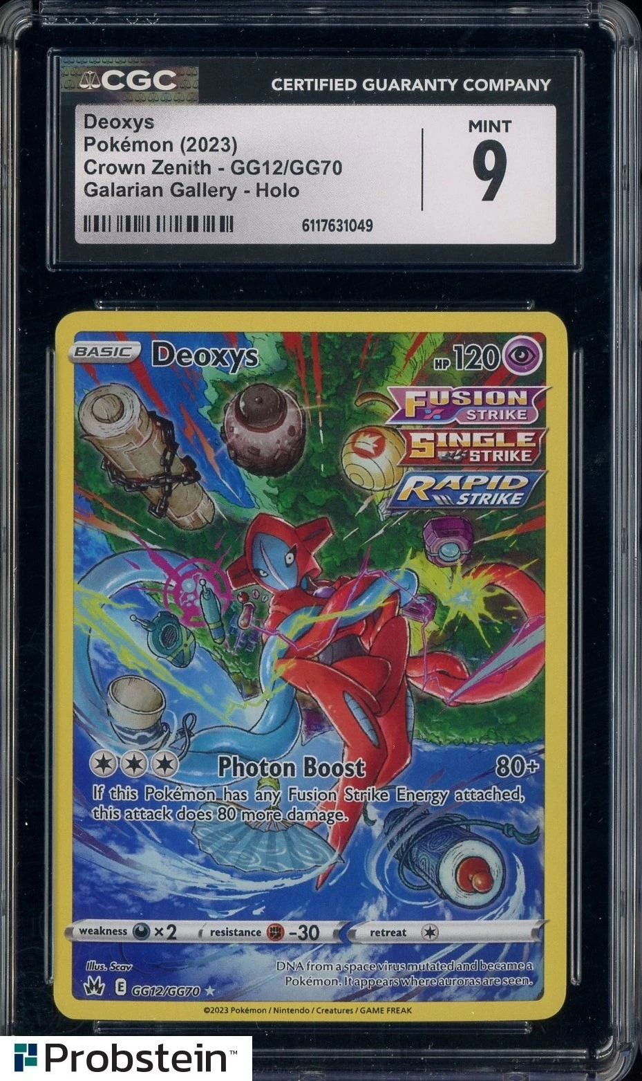 #1 2023 Pokemon Crown Zenith Galarian Gallery #GG12 Deoxys Holo CGC 9 MINT