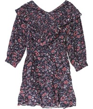 Rebecca Taylor Womens Floral Print Ruffled Dress
