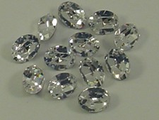 12pcs. 6X4mm CRYSTAL OVAL FOILED POINTED BACK European Rhinestones