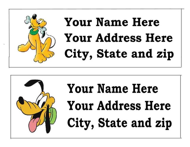 120 pluto disney return address labels ebay