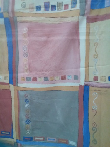Satin Like Medium Weight Non Shiny Fabric 3.69 yards X 58" Abstract Design - Picture 3 of 5