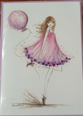 PAPYRUS BELLA PILAR WITH 3D BALLOON GEMMED BIRTHDAY CARD NWT 