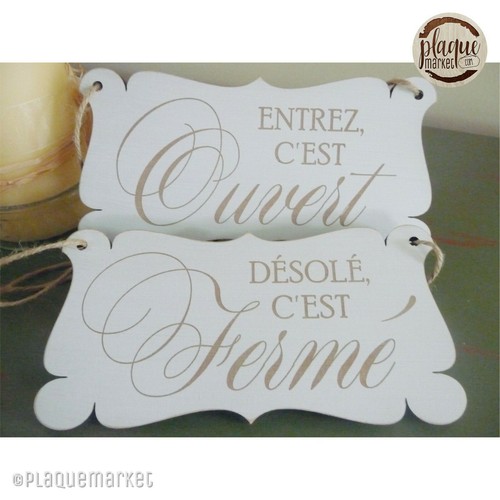 Offen / Geschlossen Ladenschild Holz Shabby Hänge Türschild Fenster - Bild 5 von 5